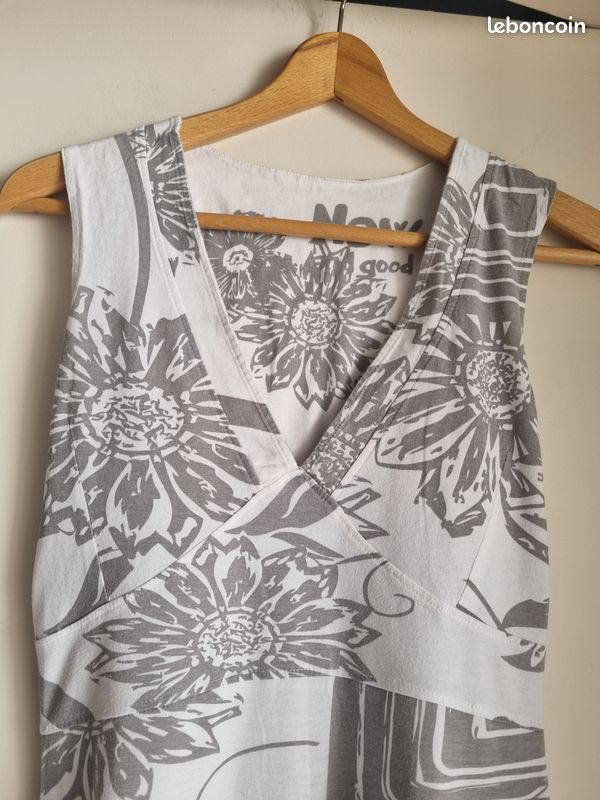 Robe Desigual blanche et grise taille 38 (image 2)