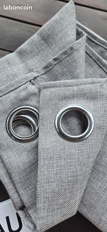 Paire de doubles rideaux gris (image 2)