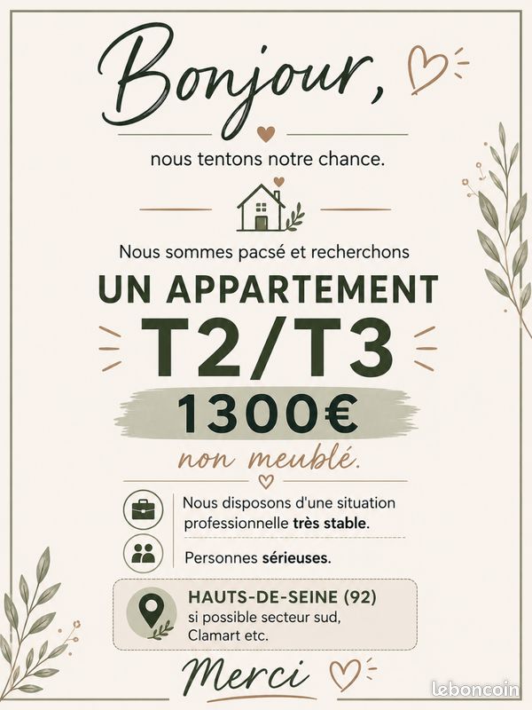 Appartement 3 pièces 45 m² · à Saint-Cloud · 45 m² · 1 300 €/mois