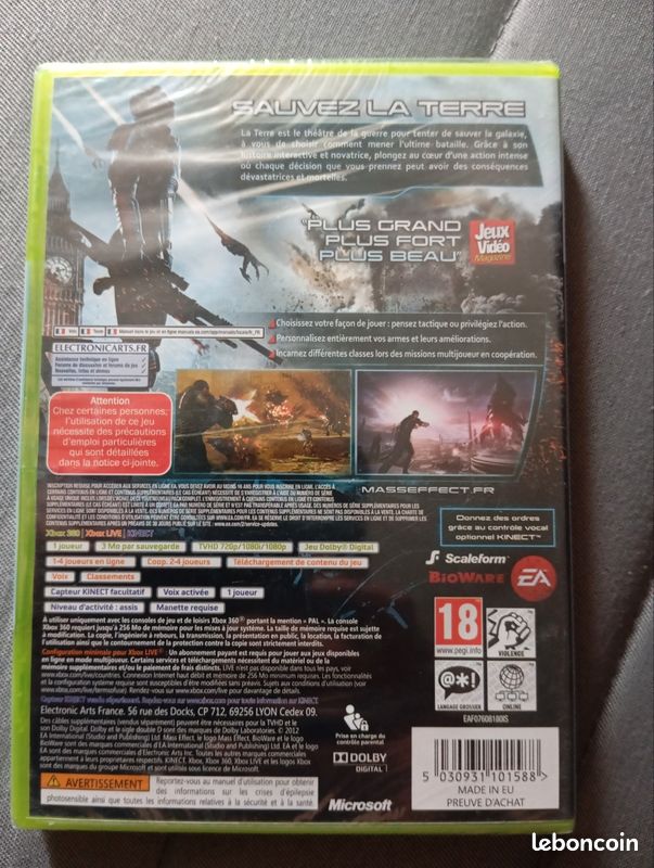 Mass effect 3 Xbox 360 neuf sous blister (image 2)