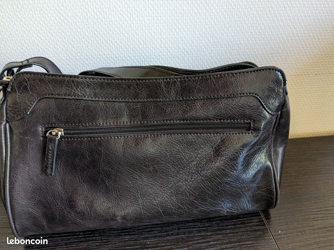 Sac Bandoulière Vintage Marron Simili Cuir Femme - Taille Moyenne - Neuf Sans étiquettes