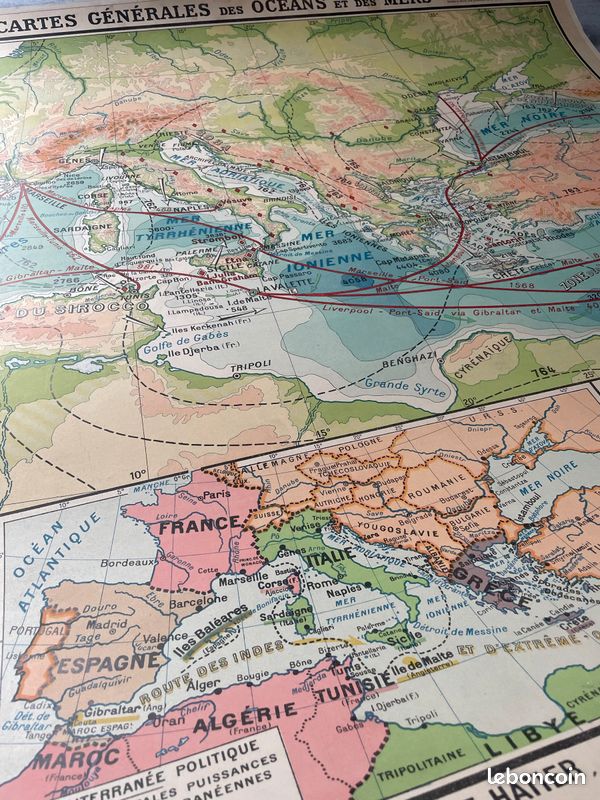 Carte scolaire ancienne Méditerranée (image 4)