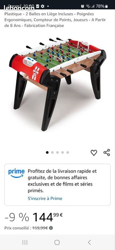 Baby foot smoby idée cadeau noel (image 1)