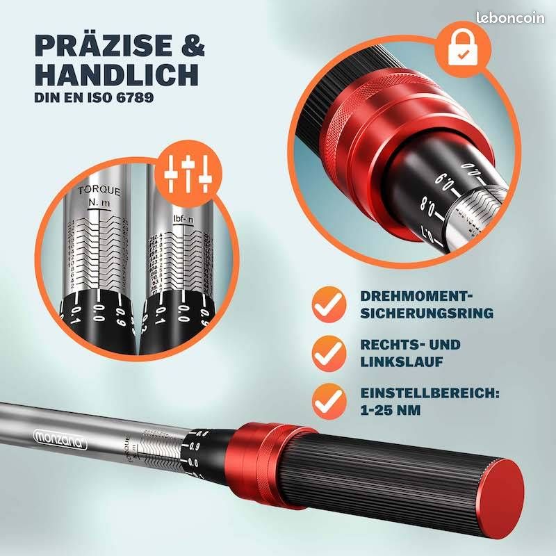 Clé dynamométrique 1/4" 1-25 NM ±3% - vélo moto - Neuf - Livraison gratuite ⭐⭐⭐ (image 5)
