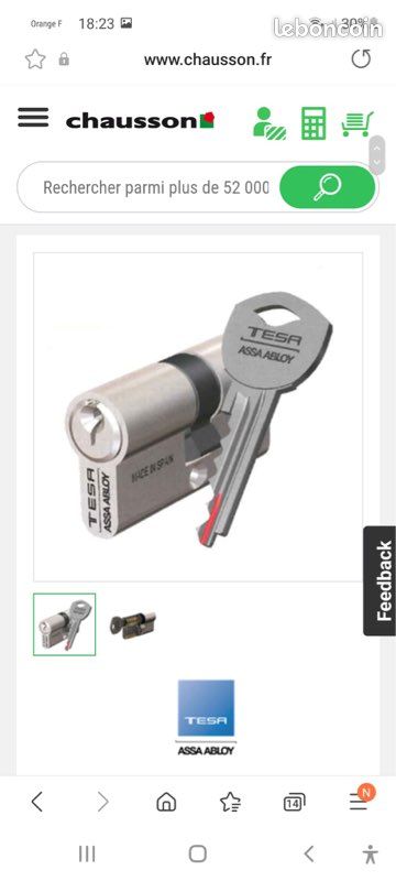 Cylindre/ verrou à bouton Tesa TD5 (image 5)