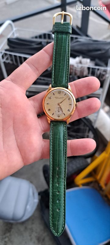 Montre Homme Vintage Ernest Borel - Modèle « Course », Mouvement Quartz (automatique ?) - Occasion, Affichage Analogique
