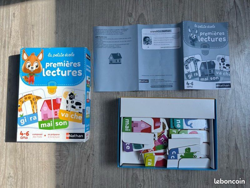 Nathan – La Petite École – Premières Lectures – Jeu Éducatif Pour Composer Des Mots – Apprendre à Lire – Dès 4 Ans – Coffret De 20 Cartes