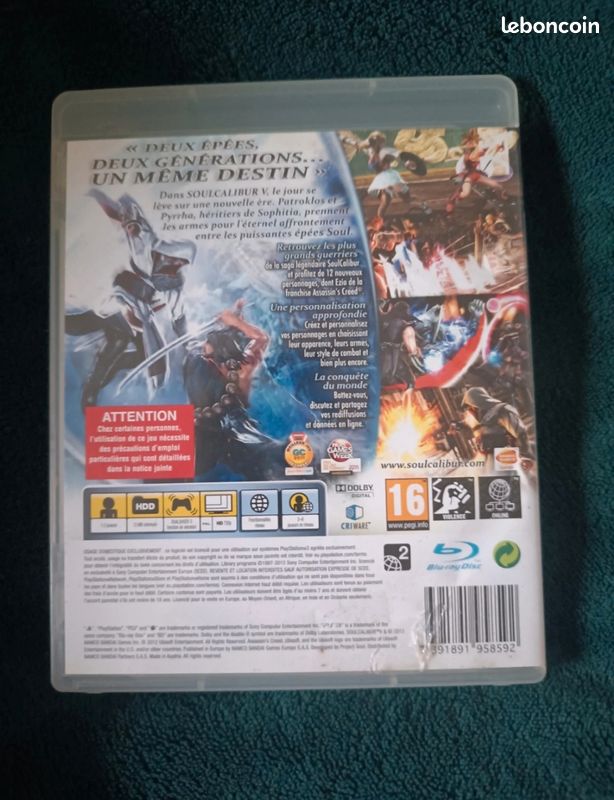 jeu video sony PS3 playstation 3 soul calibur V version russe