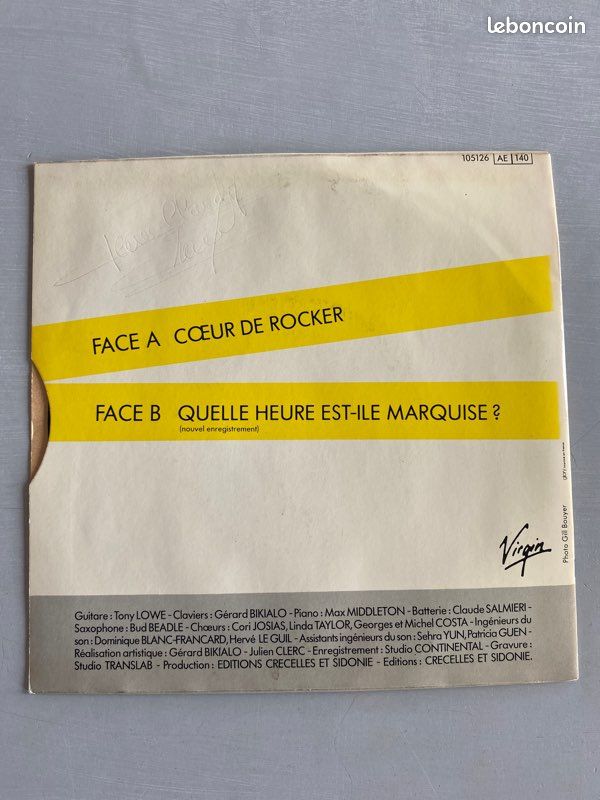 Vinyle Julien Clerc – Cœur De Rocker (image 2)