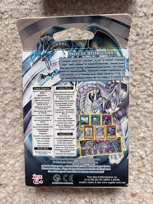 Lot Yu-Gi-Oh  Deck de structure Dragon Blanc aux Yeux Bleus  Neufs  scells - Collection