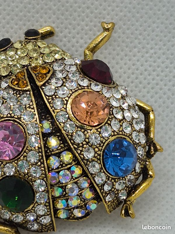 Broche strass coccinelle Multicolore (image 3)