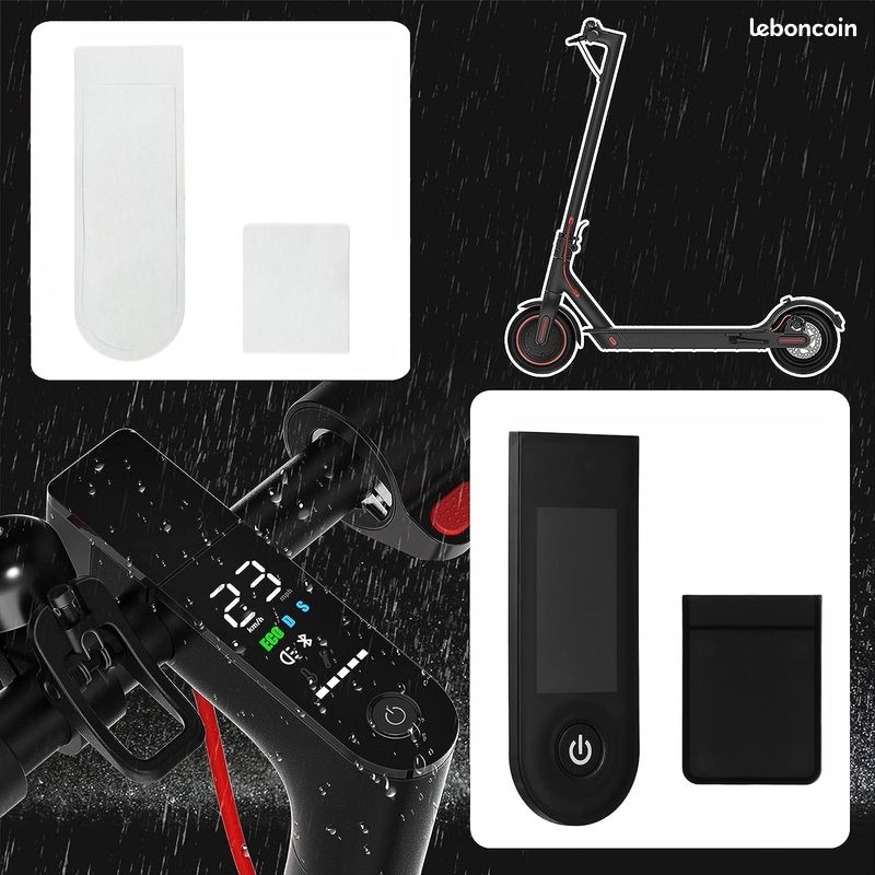 Housse de protection étanche pour le panneau de commande du Xiaomi M365, 1S, Essential, Pro2 ou M365 Pro Couleur Rouge