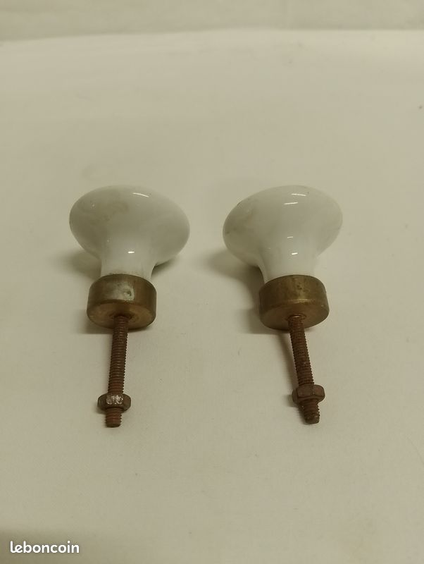 Poignée De Porte Ancienne En Porcelaine Dorée REF 5265 – Vintage Et élégante