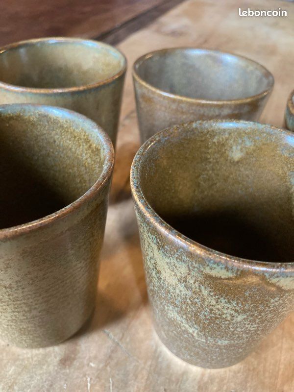 Lot de 5 verres en grès Digoin vintage – années 70/80 (image 12)
