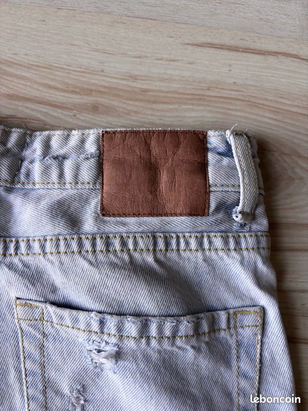 Jean Stradivarius Taille Basse Déchiré – Bleu – Taille S (Femme)