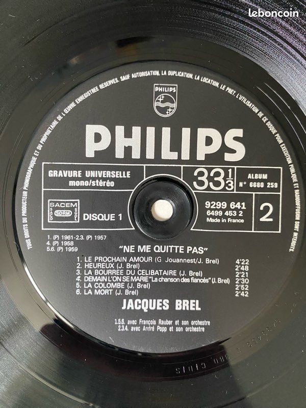 Vinyle 33 tours Jacques Brel 2 disques | Ne me quitte pas (image 8)