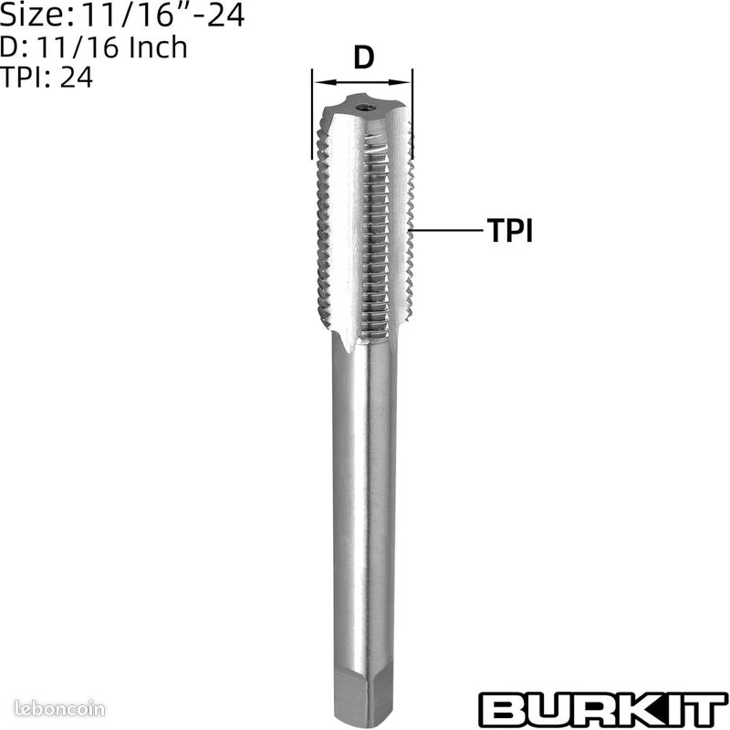 Taraud à filetage droit UNEF 11/16"-24 (image 5)