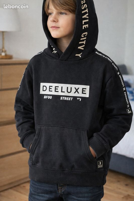 Pull à Capuche Homme Zara Noir – Coton, Taille S, Bon état
