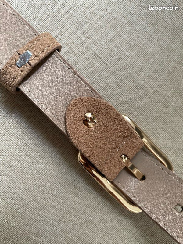 BELTINGER Ceinture pour femme en daim 2,5 cm | Ceinture en cuir velours pour femme 25 mm | Ceinture en daim avec boucle de ceinture ronde dorée, bleu jean, doré, 80 cm