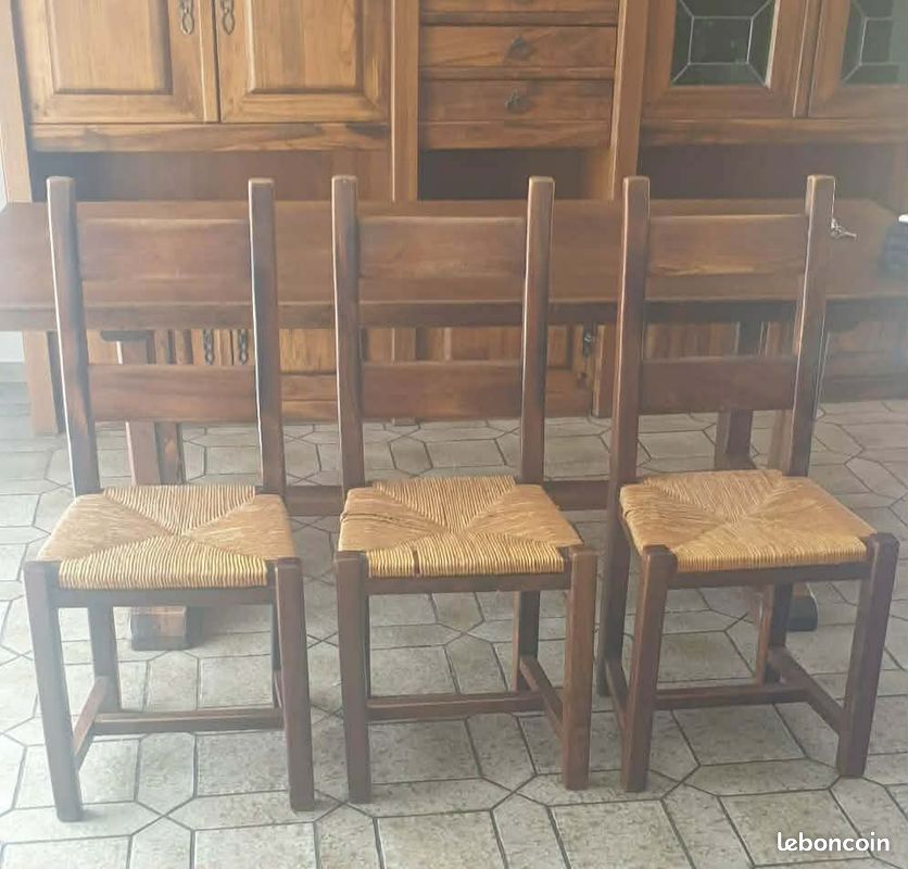 3 chaises bois massif épais (image 2)