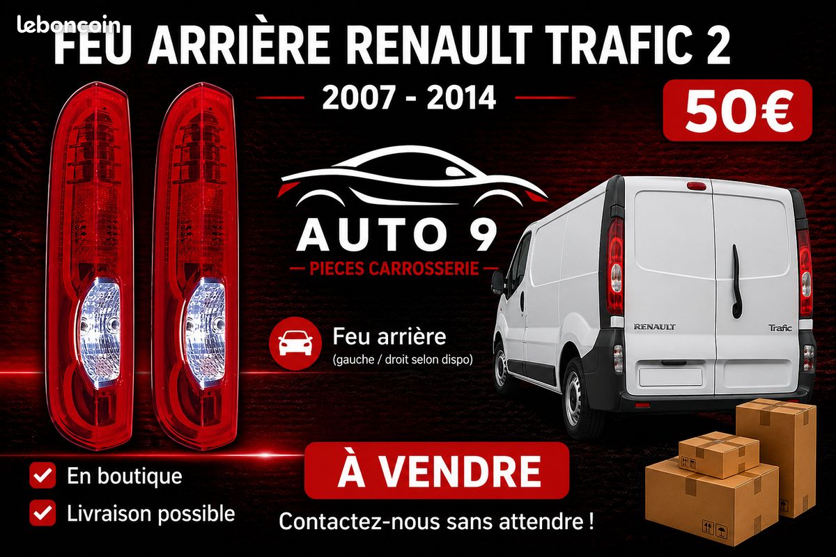Feux arrière gauche / droit RENAULT Trafic 2 2007-2014 - Piece neuve - Disponible en magasin immédiatement (image 1)