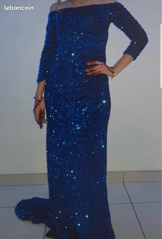 Robe de soirée sirène bleu électrique Vêtements