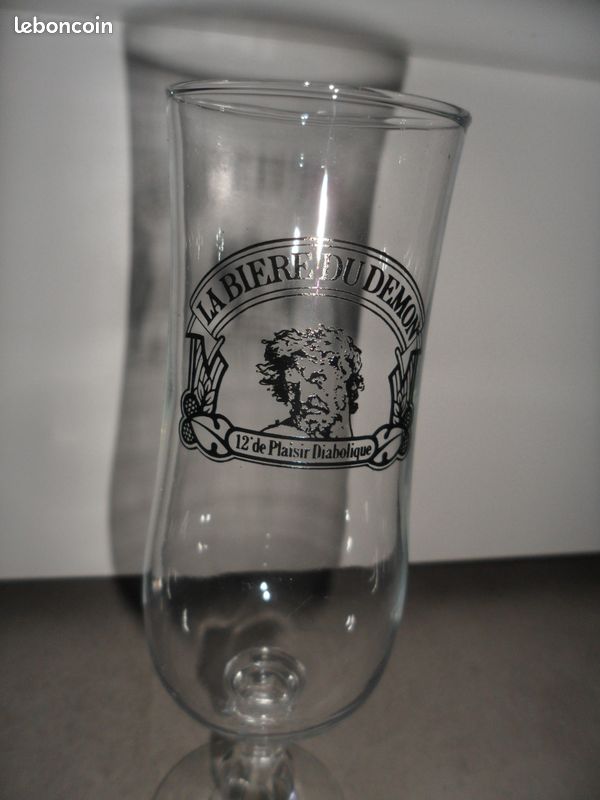 1 verres à pied NEUF Bière du Démon Années 90 Vintage vase ou pot à crayons (image 8)
