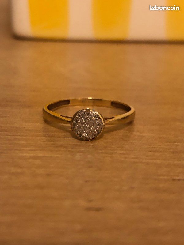 Or 375 Bague Femme Cleor Solitaire CLEOR En Or 375/1000 Jaune Et