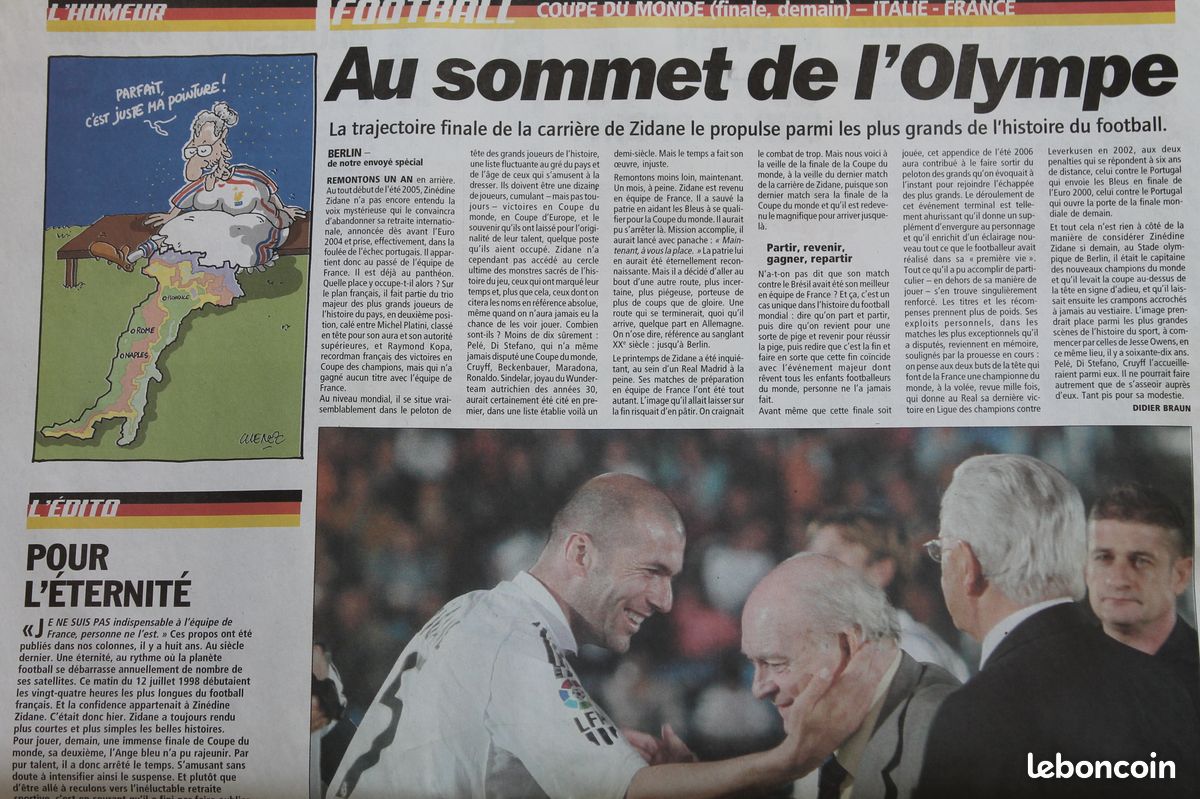 L'Equipe du 8/7/2006 - Coupe du Monde 2006 - Zizou - L'Ange Bleu - 2ème Finale - Agassi - Amélie Mauresmo - Brahim Asloum - McEwen (image 4)