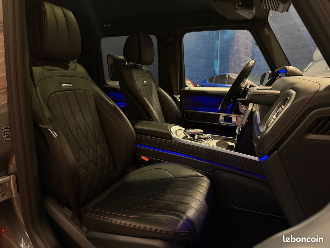 Mercedes benz classe g63 4.0 585 v8 4-matic + amg suivi mercedes - volant carbone - caméra 360° - toit ouvrant - ecran arriere mbux - carplay - pack interieur manufaktur - attelage - immat france (image 11)