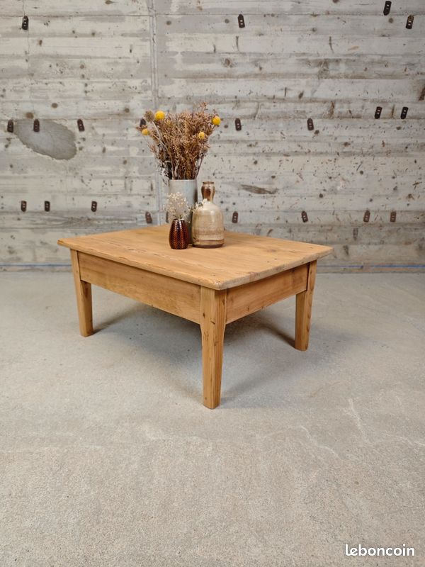 Table basse de ferme en sapin (image 1)