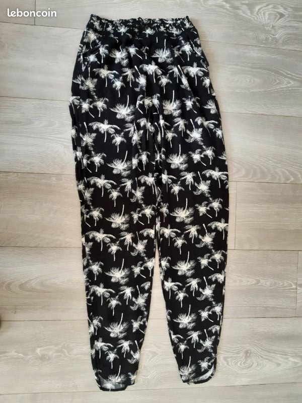 Pantalon coton léger fille motif palmiers H et M taille 11/12 ans