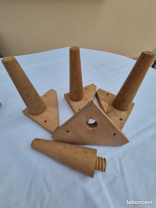 4 pieds de lit en bois (image 2)