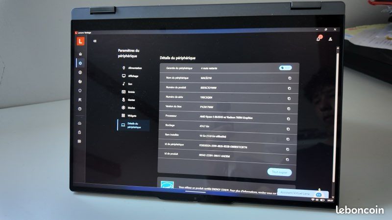 Lenovo IdeaPad Slim 5 (Modèle 2024) - Ryzen 5 - 16Go RAM - Écran Tactile 16" (image 7)