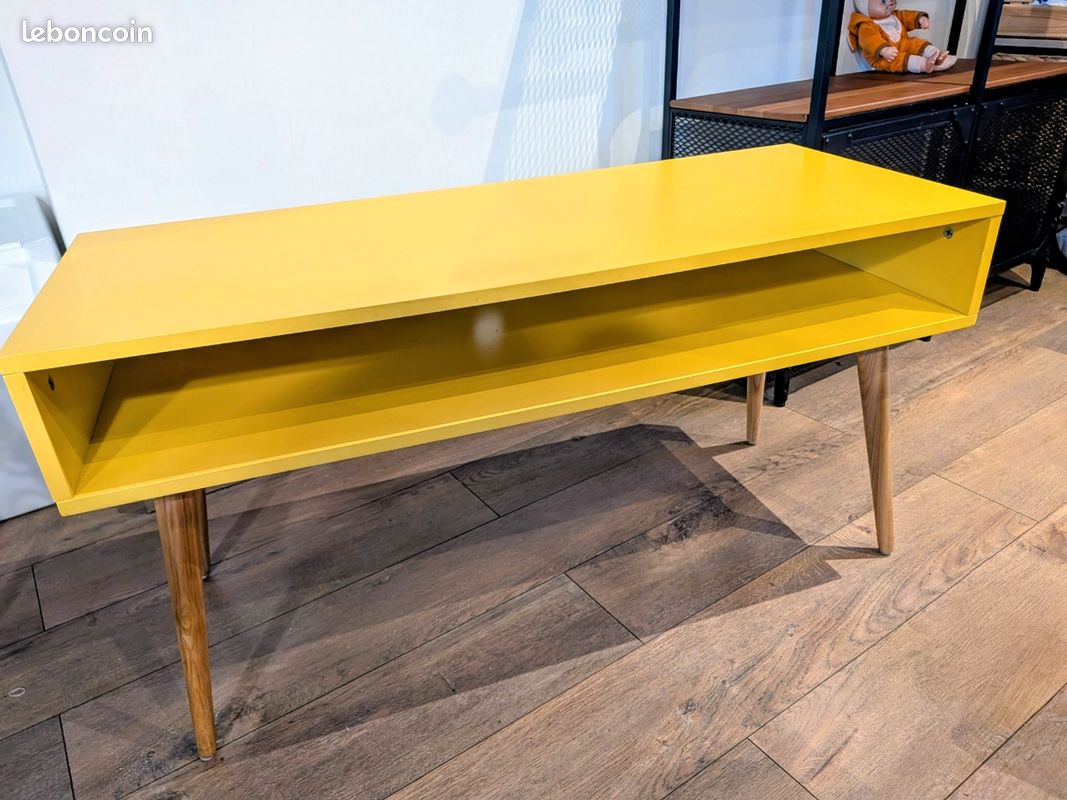 Meuble TV jaune style scandinave (BUT) (image 1)