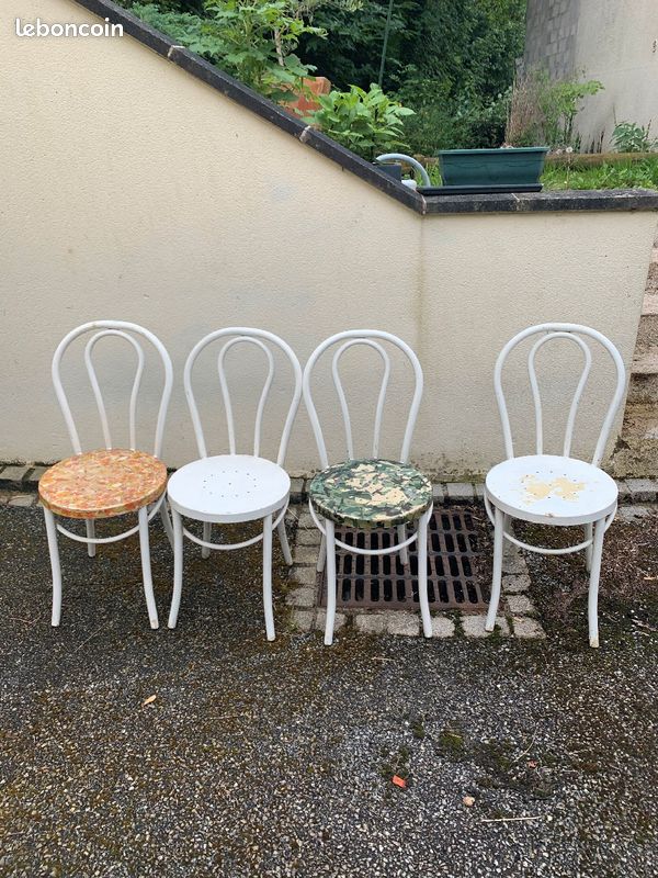 Ensemble 4 chaises de jardin acier (image 1)