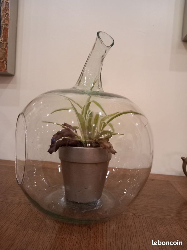 Vase pomme decorative en verre (image 1)