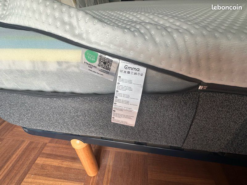 Matelas Emma 140x190 + sommier à lattes avec pieds (image 5)