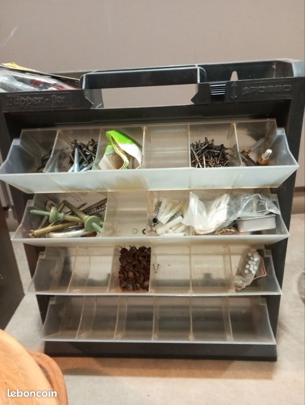 Meuble casier Coffre rangement box bote 24x28x9cm flipper box oposso   outils attache murale 24 tiroirs - ouverture automatique des 24 tiroirs  Basculant Flipper en entier en un seul avec scurit - Dcoration