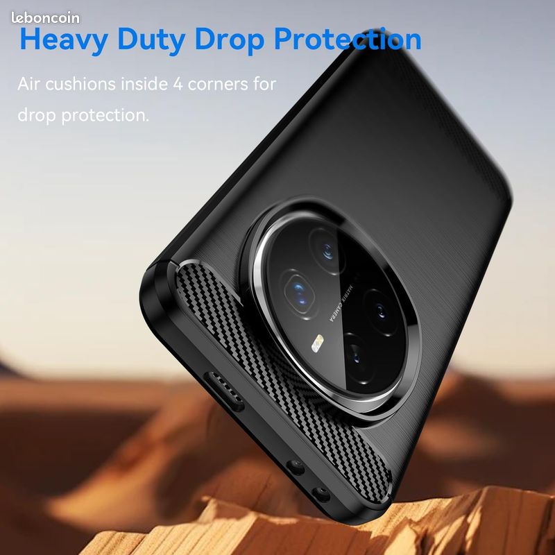 Coque Carbone pour Honor Magic 7 Pro Cuir Tissé Contour