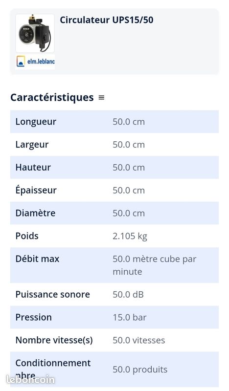 Circulateur UPS 15/50 (image 2)