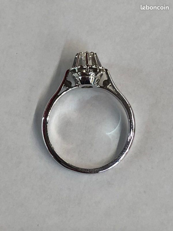 Bague solitaire vintage or diamant (image 3)