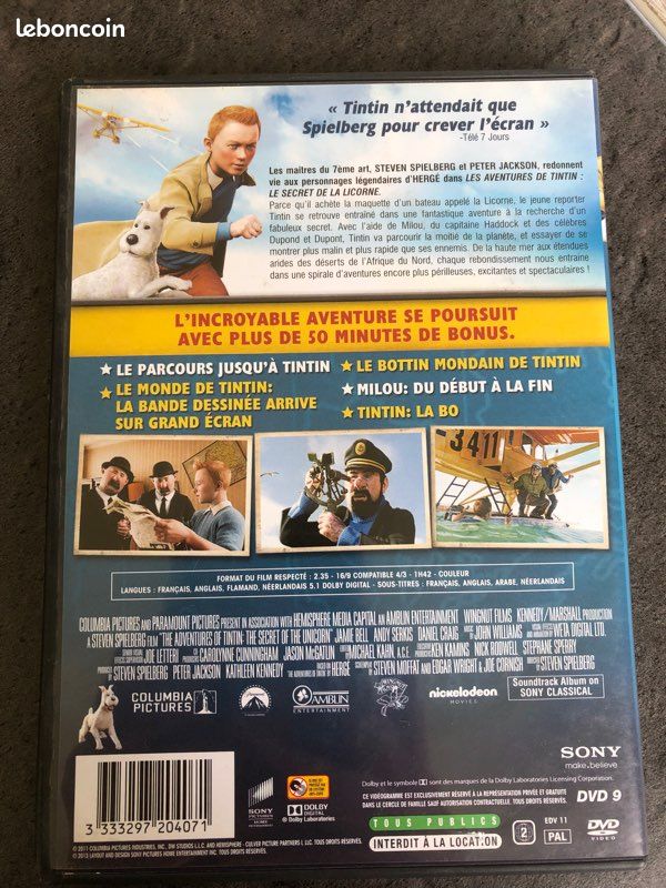 DVD Tintin le secret de la licorne (image 2)