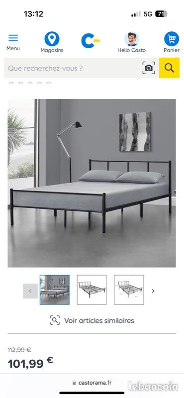 Cadre de lit + Matelas (image 1)