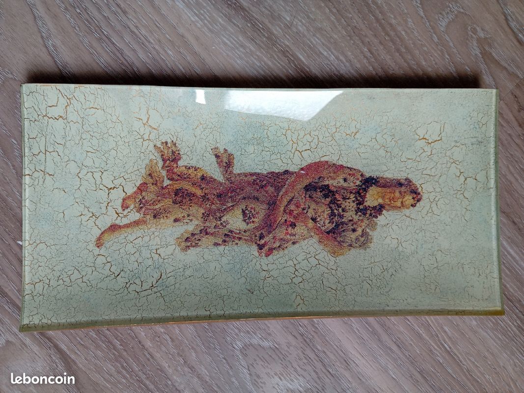 Plate en verre vintage art (image 1)