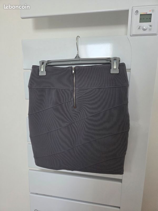 Jupe crayon gris 36 S Straboski (image 3)
