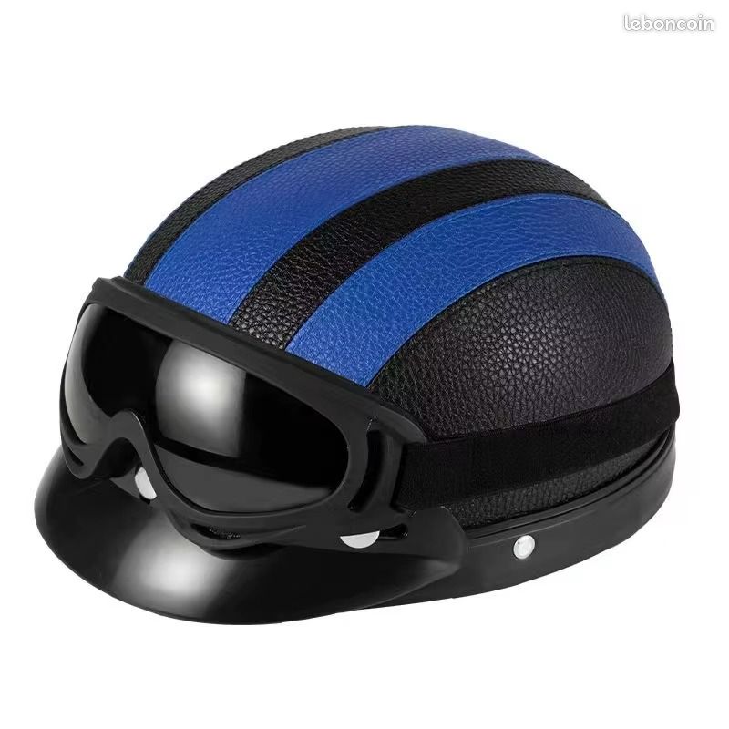 ZLYJ Casque Moto 3/4 Demi-Casque Harley Vintage Rétro ECE Homologué - Hommes Femmes Scooter