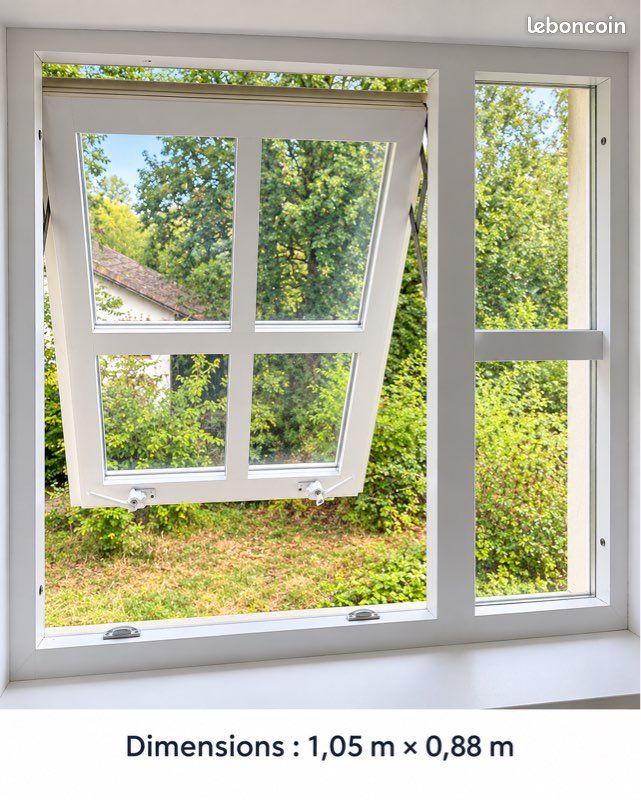 Fenêtres bois double vitrage blanches – plusieurs dimensions (image 4)
