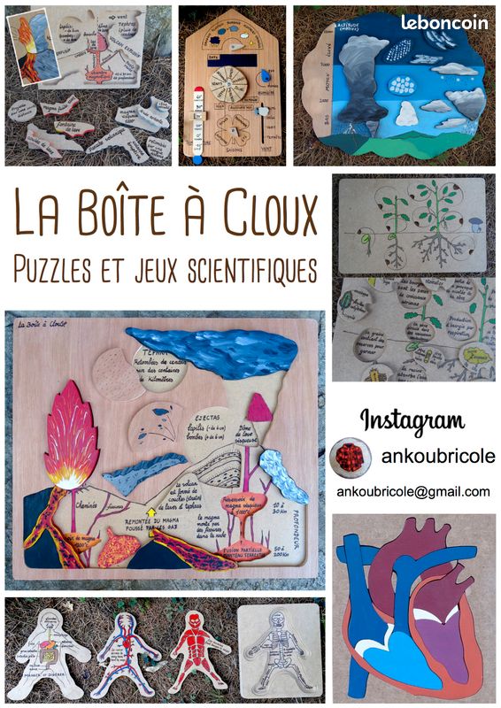 [Fait main][NEUF] Puzzle / jeu d'encastrement feuilles d'arbre, animaux, plantes (image 10)