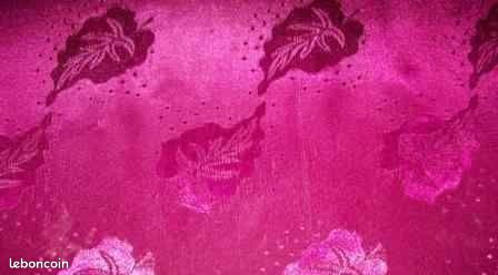 Coupon tissu prune polyester 95 X 100 cm (image 3)